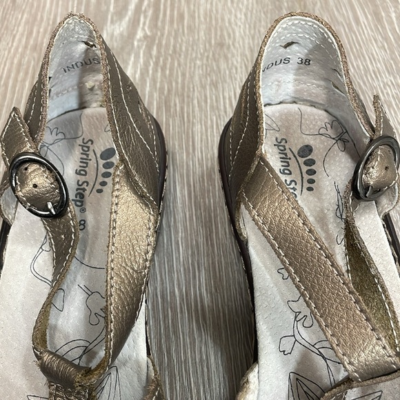 Spring Step Indus Leather Fisherman Sandals T Strap Metallic EU Size 38 - Picture 6 of 15